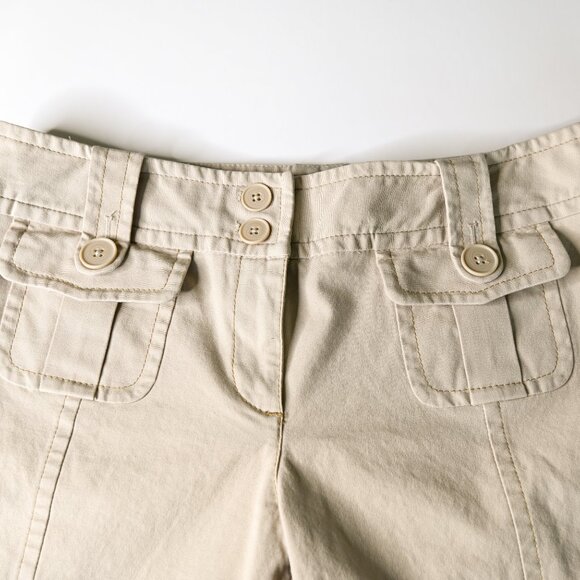 ANN TAYLOR LOFT Tan Khaki Wide Leg Pants with Pockets - Size 10P - Picture 4 of 10
